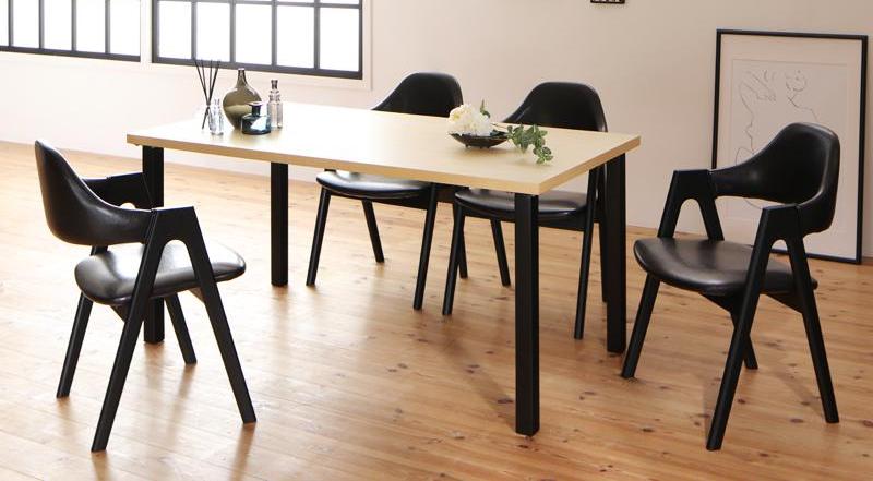 オンライン銀座 木製テーブル（高椅子用）4本脚 畳ずり脚 艶消し黒木目 